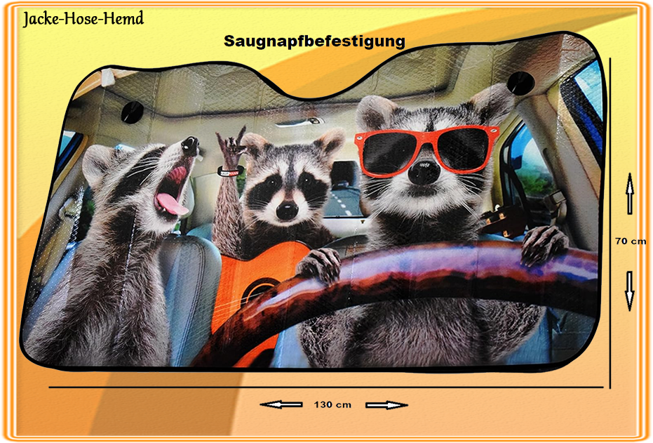 Auto Sonnenschutz Waschbär