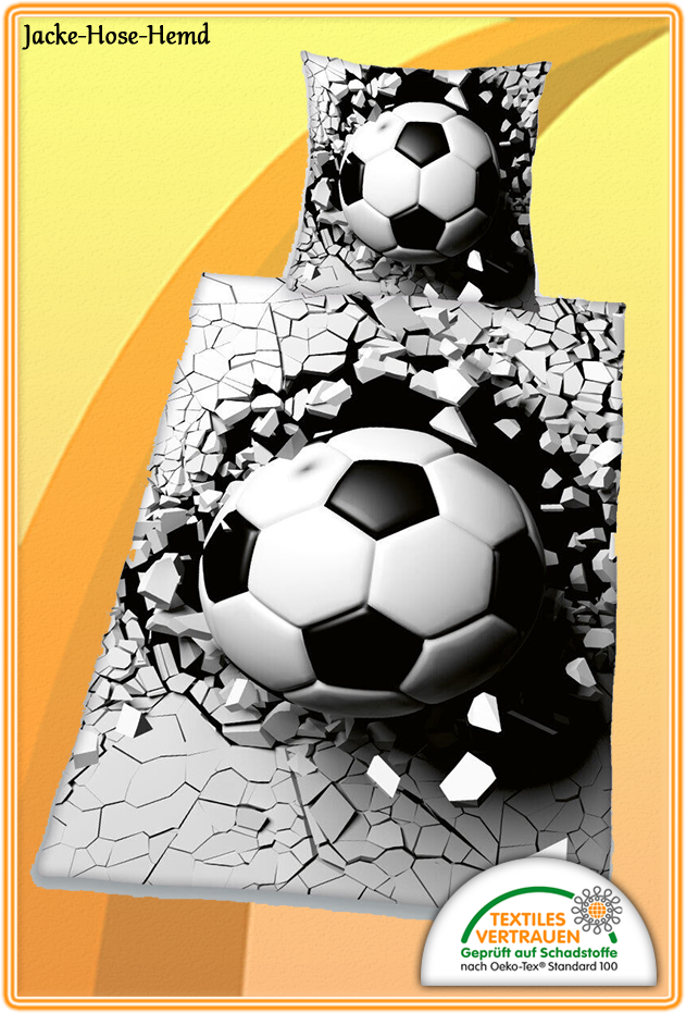 Bettwäsche 3D Fußball