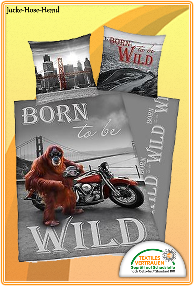 Bettwäsche Born to be Wild Affe