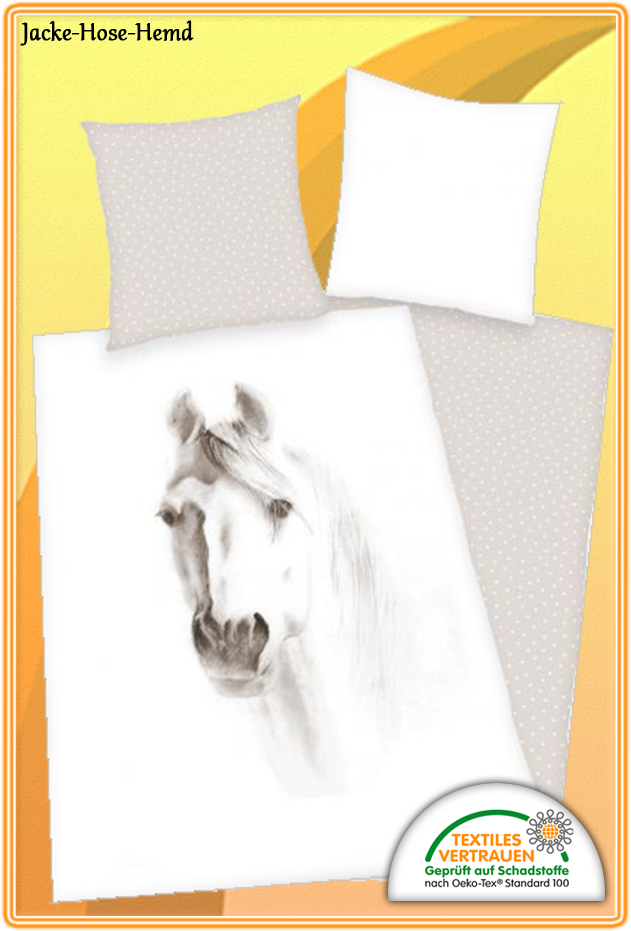 Bettwäsche Pferd Weiß