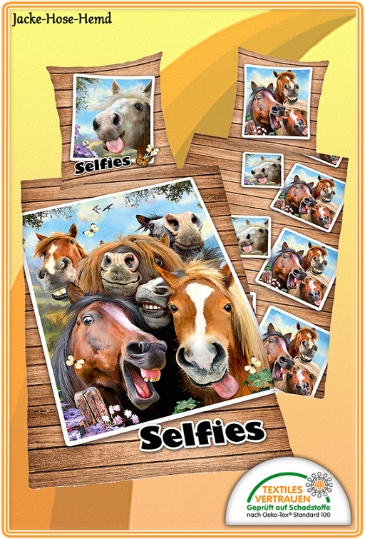 Bettwäsche Selfies Pferde 