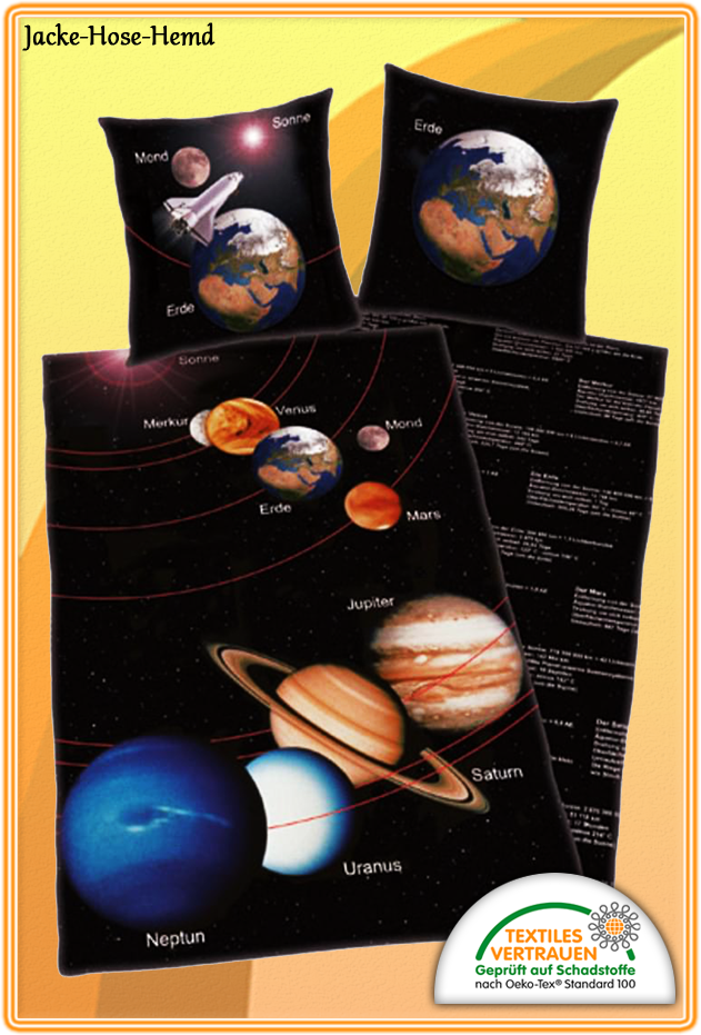 Bettwäsche Sonnensystem