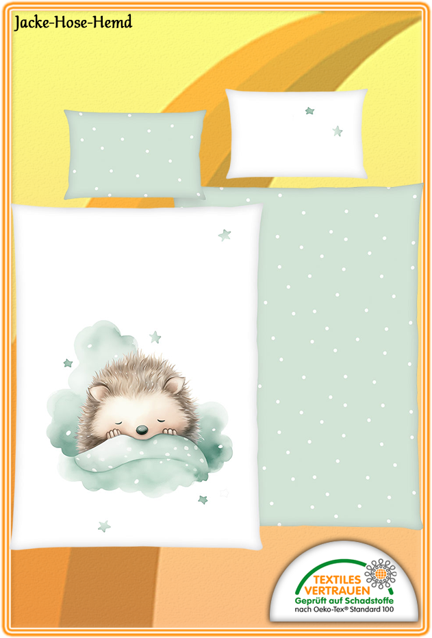 Igel Baby-Bettwäsche