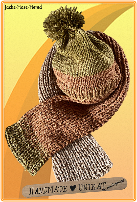 Mütze Schal Braun 2er Set