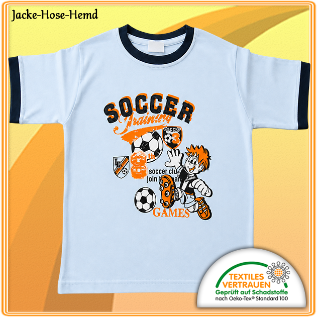 T-Shirt Soccer Ball Hellblau